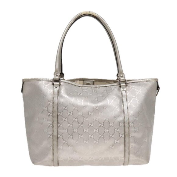 GUCCI GG implementation Tote Bag PVC Silver Auth - Picture 9 of 16